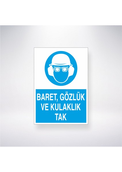 Baret, Gözlük ve Kulaklık Tak 21X30 cm Yapışkanlı Levha