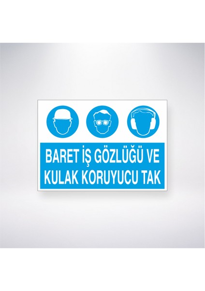 Baret, Gözlük ve Kulaklık Tak 21X30 cm Yapışkanlı Levha