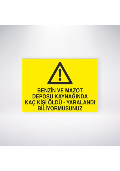 Benzin ve Mazot Deposu Kaynağında Kaç Kişi Öldü- Yaralandı Biliyormusunuz 21X30 cm Yapışkanlı Levha