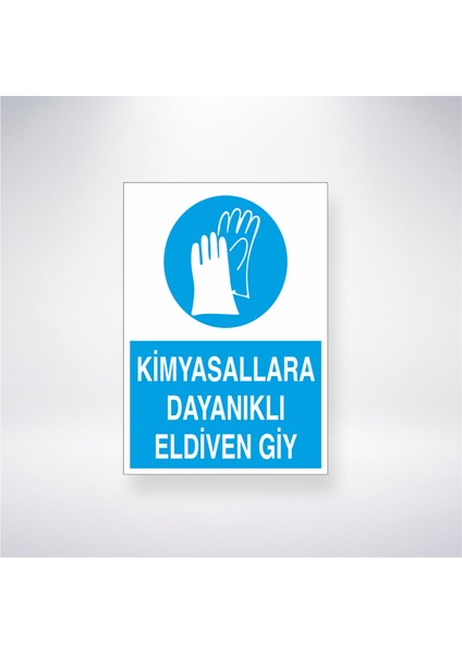 Kimysallara Dayanıklı Eldiven Giy 21X30 cm Yapışkanlı Levha