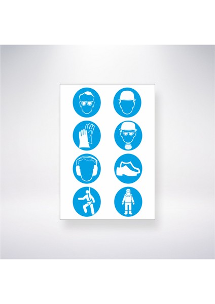 Koruyucu Malzeme Sembolleri 2 21X30 cm Yapışkanlı Levha