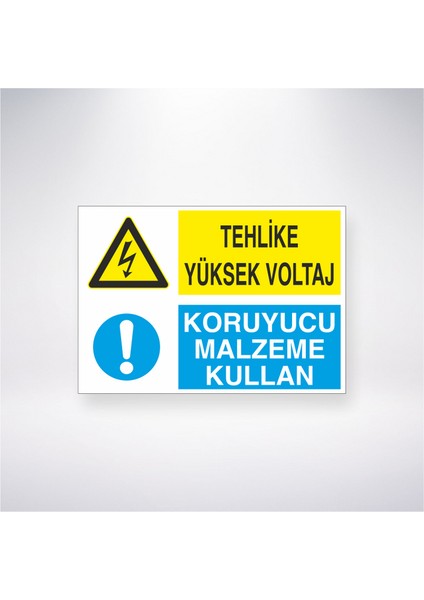 Tehlike Yüksek Voltaj Koruyucu Malzeme Kullan 21X30 cm Yapışkanlı Levha
