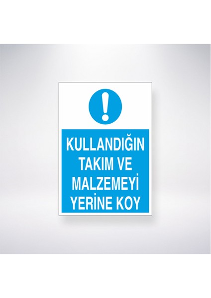 Kullandığın Takım ve Malzemeyi Yerine Koy 21X30 cm Yapışkanlı Levha