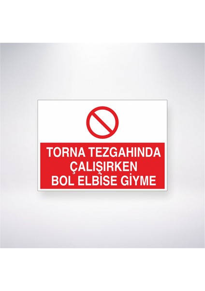 Torna Tezgahında Çalışırken Bol Elbise Giyme 21X30 cm Yapışkanlı Levha