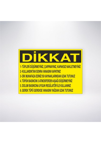 Tüplerle Ilgili Uyarı 21X30 cm Yapışkanlı Levha