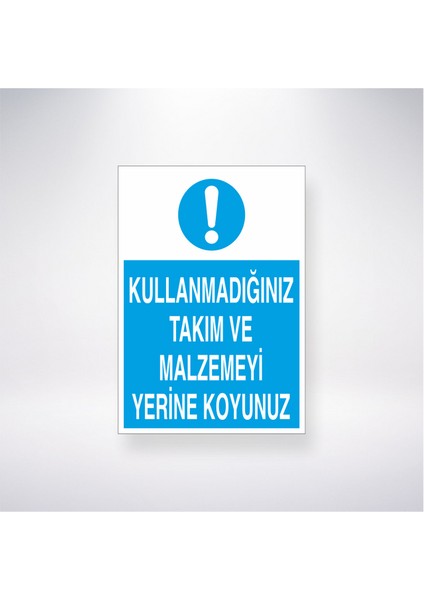 Kullandığınız Takım ve Malzemeyi Yerine Koyunuz 21X30 cm Yapışkanlı Levha