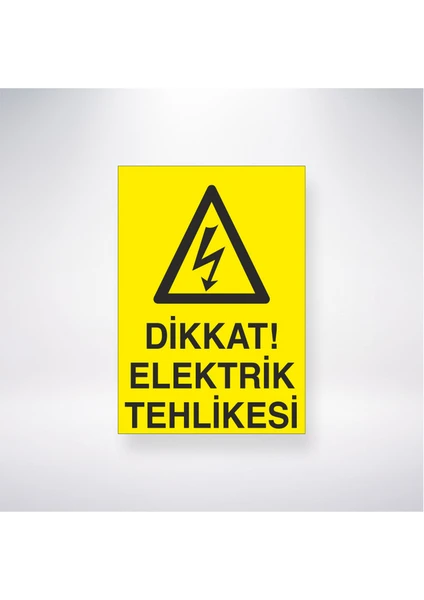 Reysa Tasarım Dikkat Elektrik Tehlikesi 21X30 cm Yapışkanlı Levha