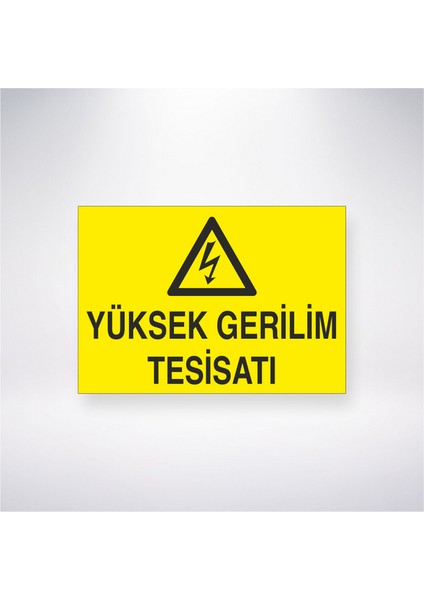 Yüksek Gerilim Tesisatı 21X30 cm Yapışkanlı Levha