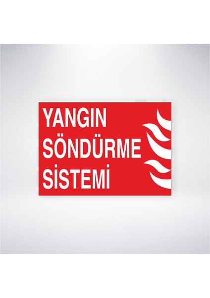 Yangın Söndürme Sistemi 21X30 cm Yapışkanlı Levha