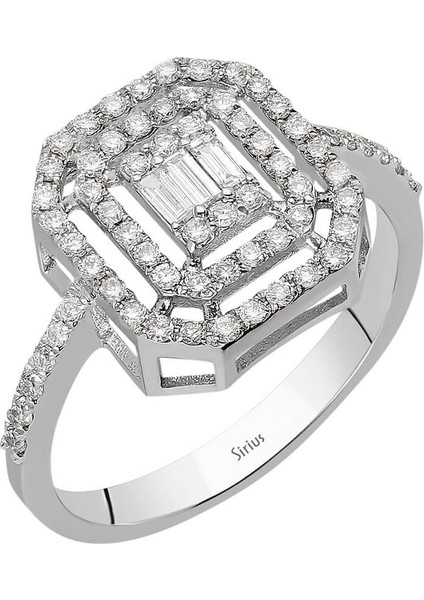 F Renk 0,43 Karat Baget Pırlanta Yüzük 0417R0291