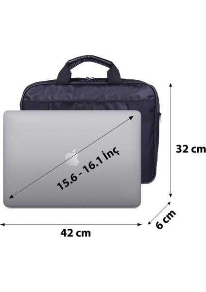 15.6" - 16" Inç 4 Bölmeli Evrak Bilgisayar Notebook Laptop Çantası