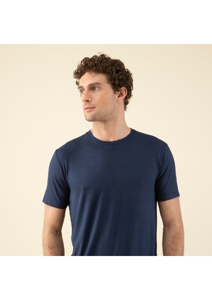 Albano Erkek T-shirt Marin Mavi modelleri