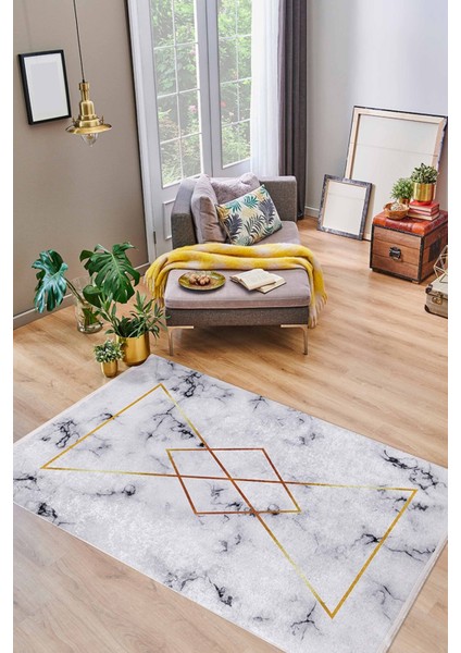 Balahna Gold Modern Dijital Baskı Halı