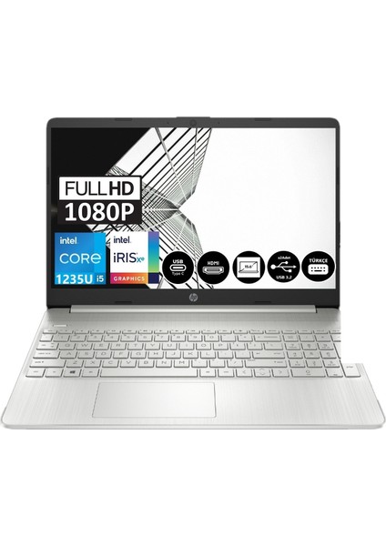 15S-FQ5012NT 6G0C1EA Intel Core i5-1235U 8GB 256GB SSD Freedos 15.6" FHD Taşınabilir  Bilgisayar