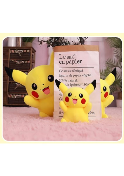 Ithal Kumaş Pokemon Go Pikachu Pikaçu Anime Figür Peluş Oyuncak Uyku & Oyun Arkadaşı 20 Cm.