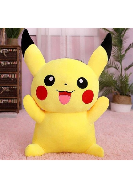 Ithal Kumaş Pokemon Go Pikachu Pikaçu Anime Figür Peluş Oyuncak Uyku & Oyun Arkadaşı 20 Cm.