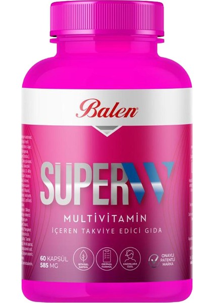 Süper-W Multivitamin Kapsül 585 Mg 60 Kapsül x 2 Adet fiyatları