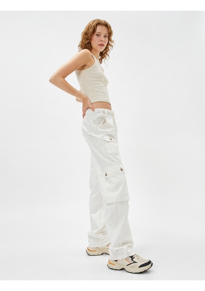 Kargo Pantolon Beli Bağcıklı Büyük Cepli Düğmeli Pamuklu fiyatları