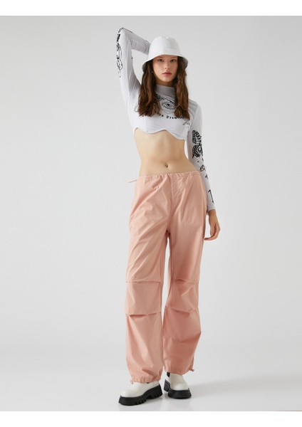 Paraşüt Pantolon Cep Detaylı Lastikli Stoperli Pamuklu