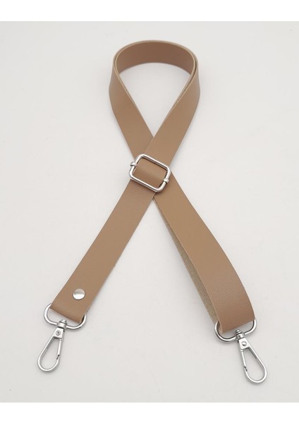 Suni Deri Ayarlı Çanta Sapı 120X2.4 cm Vizon Gümüş Metal fiyatları