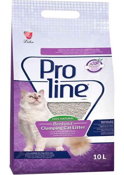 Proline-Kedi Kumu-Kokusuz + Lavanta Kokulu- 10 Lt x 2 Adet