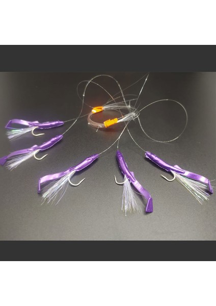 Silikon At Çek Takımı, Silikon Balıklı Çapari 5,5 cm Mor (2 Ad)