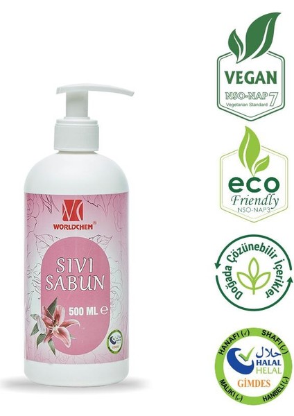 Bitkisel Sıvı Sabun Çiçek Kokulu 500ML Vegan ve Helal ve Çevre Dostu