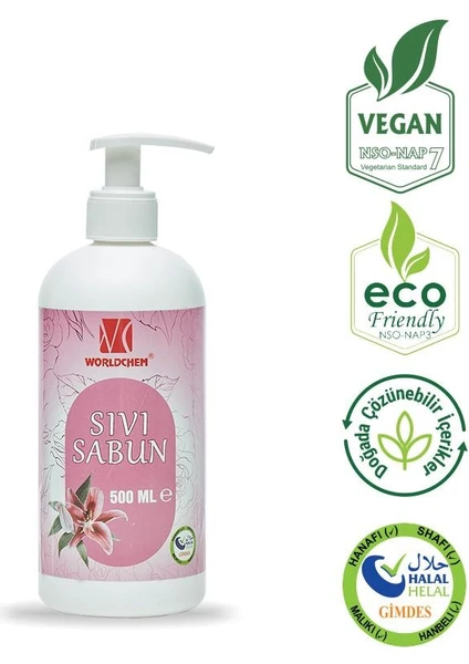 Bitkisel Sıvı Sabun Çiçek Kokulu 500ML Vegan ve Helal ve Çevre Dostu