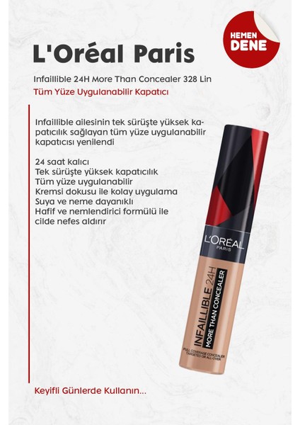 L'Oréal Paris Loreal Paris Infaillible 24H More Than Concealer 328 Lin