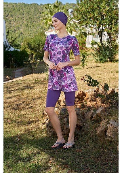 23140-3 Kadın Yarım Kol Yarı Tesettür Mayo