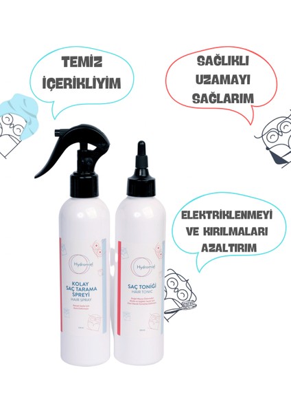 Saç Tarama Spreyi - Keratin Proteini - 250ml Ve Saç Toniği - Probiyotikli Ve Doğal Meyve Özlü 250ml