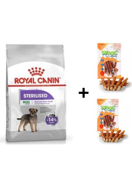 Mini Sterilised Kısır Köpek Maması 3 kg + 2 Adet Wooc Ödül 80 gr