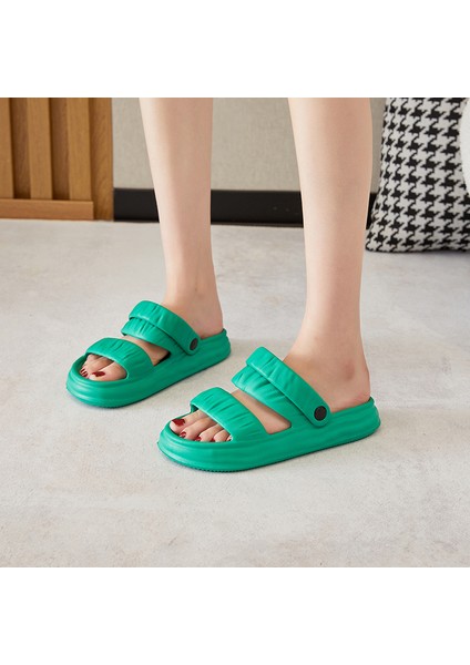 Yaz Kadın Moda Sandalet Hafif Rahat Açık Kapalı ve Açık Plaj Sandaletleri Terlik - Yeşil (Yurt Dışından)