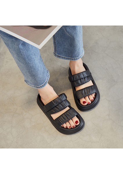 Yaz Kadın Moda Sandalet Hafif Rahat Açık Kapalı ve Açık Plaj Sandaletleri Terlik - Siyah (Yurt Dışından) modelleri