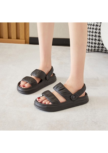 Yaz Kadın Moda Sandalet Hafif Rahat Açık Kapalı ve Açık Plaj Sandaletleri Terlik - Siyah (Yurt Dışından) fırsatları