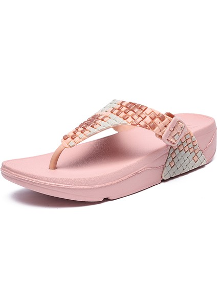 Kadın Yaz Sahil Plaj Kapalı Açık Sandalet Terlik - Pembe (Yurt Dışından)