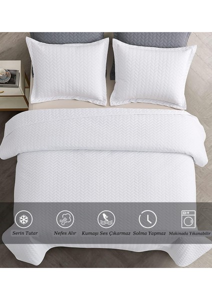 Çift Kişilik Beyaz Kapitone Desenli 1700 gr Yazlık Pike Beyaz Otel Pikesi 200 x 230 cm fiyatları