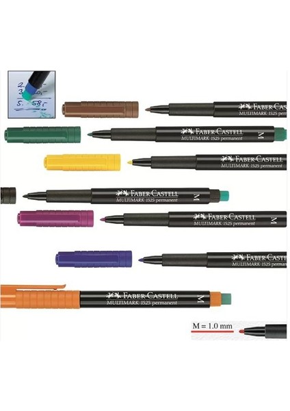 Asetat Kalemi 8 Renk 1.0 mm 1 Paket CD Kalemi M Keçe Uçlu Kalem Silinmez Renkli Permanent Kalem