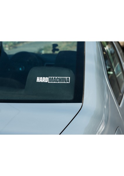 Sticker Master Hard Machina Motorsiklet, Kask,laptop ve Araç Sticker Çıkartma 4X20 cm - Beyaz