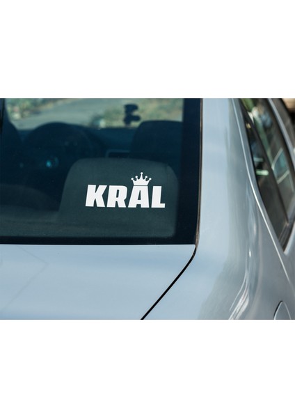 Sticker Master Kral King Motorsiklet, Kask,laptop ve Araç Sticker Çıkartma Etiket 15X7 cm - Beyaz