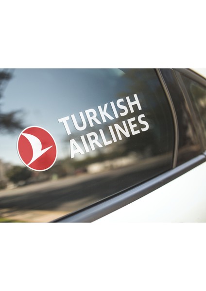 Sticker Master Turkish Airlines Motorsiklet, Kask,laptop ve Araç Sticker Çıkartma 18 cm - Beyaz