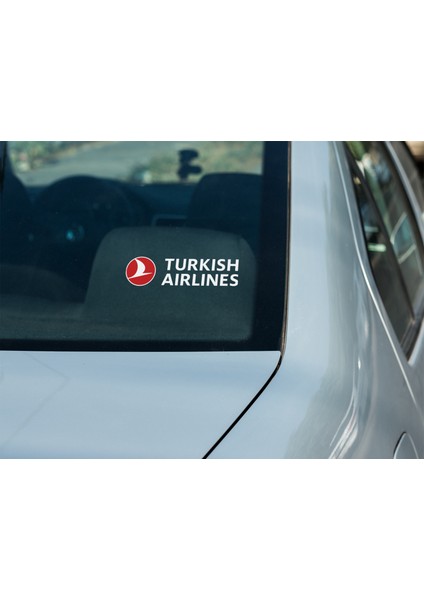 Sticker Master Turkish Airlines Motorsiklet, Kask,laptop ve Araç Sticker Çıkartma 18 cm - Beyaz