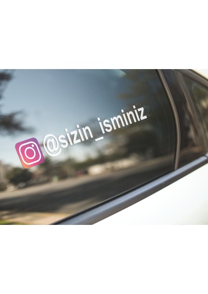 Sticker Master Renkli Instagram Motorsiklet,laptop ve Araç Sticker Etiket 20 cm - Beyaz - 2 Adet