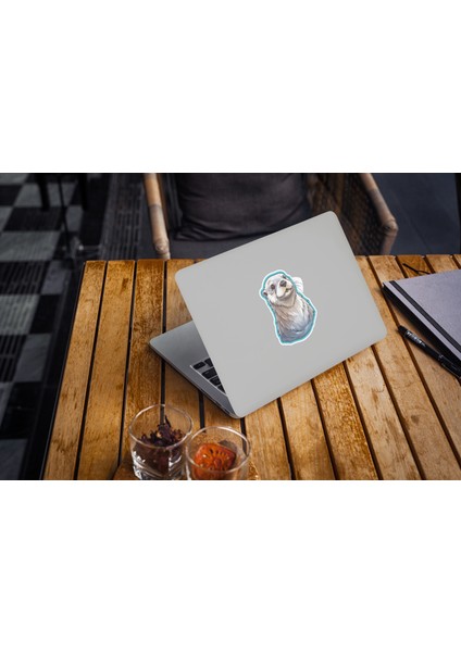 Sticker Master Otter Su Samuru Motorsiklet, Kask,laptop ve Araç Sticker Çıkartma Etiket 14X15 cm