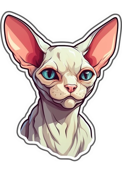 Sticker Master Sticker Master Sphynx Cat Kedi Motorsiklet, Kask,laptop ve Araç Sticker Etiket Çıkartma 12X15 cm