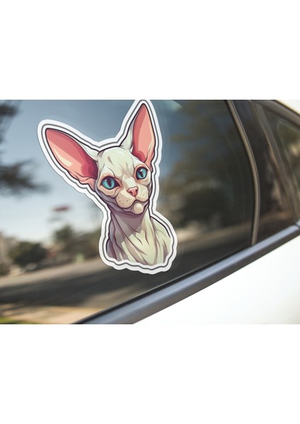 Sticker Master Sticker Master Sphynx Cat Kedi Motorsiklet, Kask,laptop ve Araç Sticker Etiket Çıkartma 12X15 cm