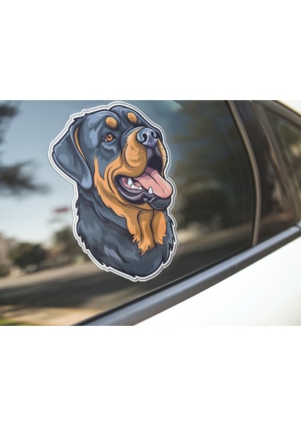 Sticker Master Rottweiler Motorsiklet, Kask , Laptop ve Araç Oto Sticker Etiket Çıkartma 13X15 cm