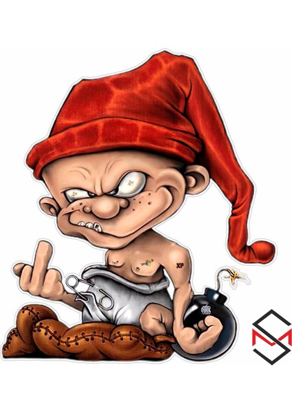 Sticker Master Elf Bomba Sticker Oto Motor Laptop Pc Duvar 13X15 cm