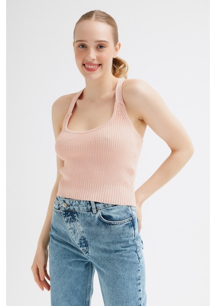 Selanik Örgü Sırtı Çapraz Crop
