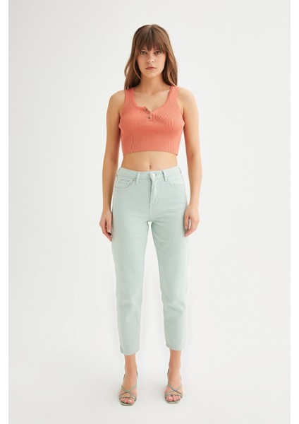 Fitilli Crop Triko Bluz